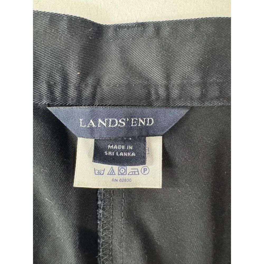 Lands' End Navy Button Closure Side Pockets‎ Belt Loops Womens Chino Pants
